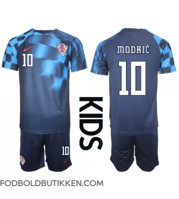 Kroatien Luka Modric #10 Udebanetrøje Børn VM 2022 Kortærmet (+ Korte bukser)